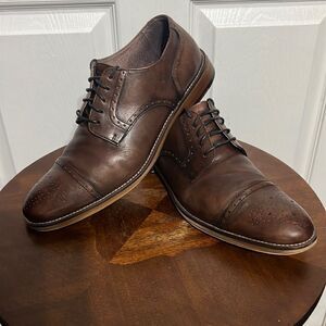 🔥🔥 Johnston & Murphy Derby 59-1993 Leather Dress Shoe 10.5M Carriker Cap Toe